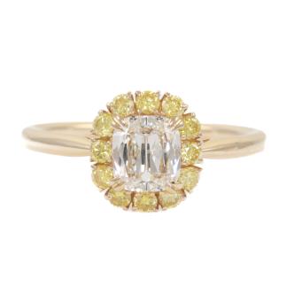 0.77ct Centre Diamond Halo Ring GIA I SI