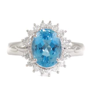 2.37ct Aquamarine & Diamond Ring