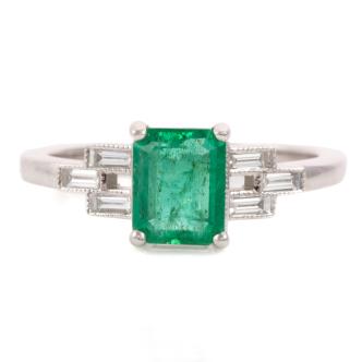 1.53ct Zambian Emerald and Diamond Ring