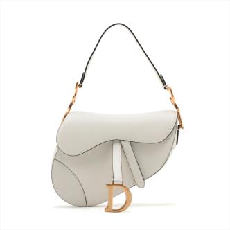 Christian Dior Saddle Bag in White