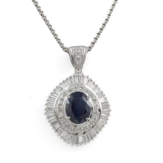 2.51ct Sapphire & Diamond Pendant