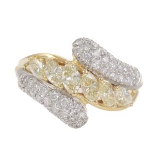 2.05ct Yellow and White Diamond Ring