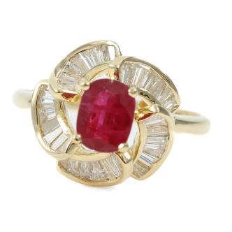 0.95ct Ruby & Diamond Ring