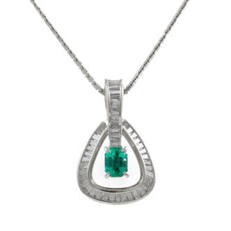 0.64ct Emerald & Diamond Pendant