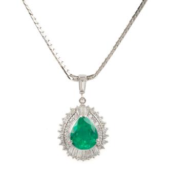 2.19ct Emerald and Diamond Pendant