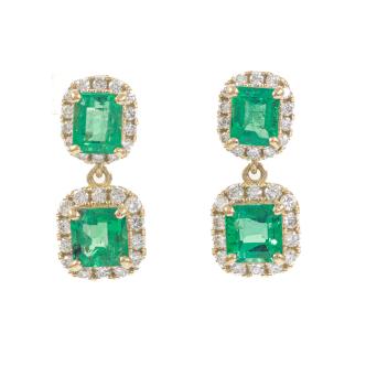 2.52ct Emerald & Diamond Earrings