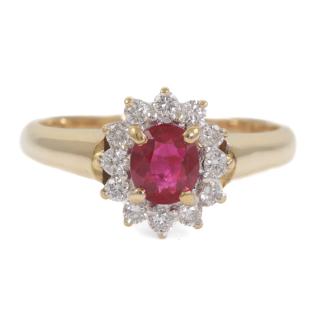 0.70ct Ruby and Diamond Ring