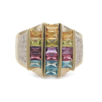 Mixed Gemstone and Diamond ring