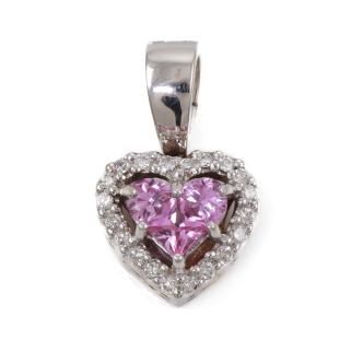 Pink Sapphire and Diamond Pendant