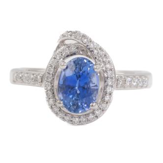 1.78ct Blue Sapphire and Diamond Ring