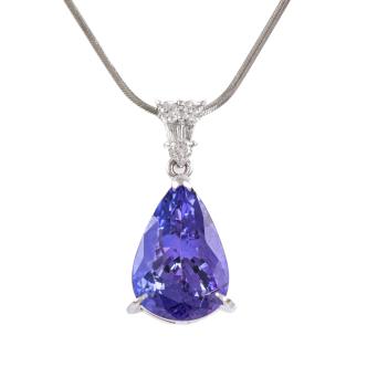 7.76ct Tanzanite and Diamond Pendant