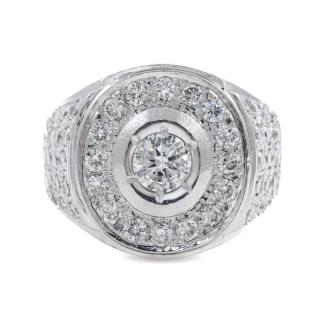 2.46ct Diamond Mens Platinum Ring 25.2g
