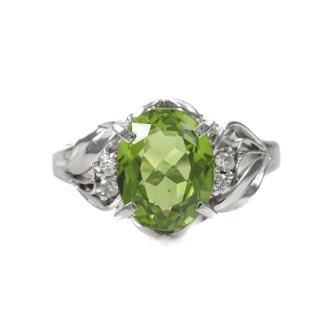2.78ct Peridot and Diamond Ring