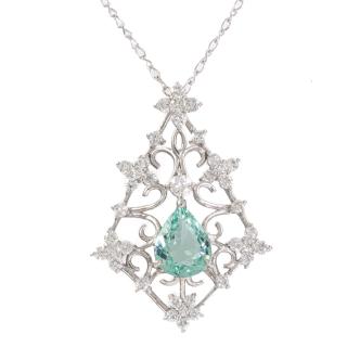 1.79ct Paraiba and Diamond Pendant