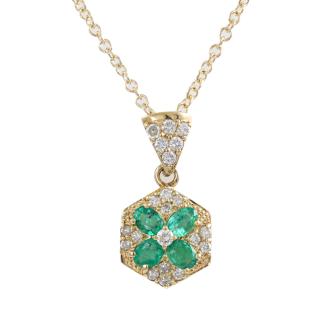 0.58ct Emerald and Diamond Pendant
