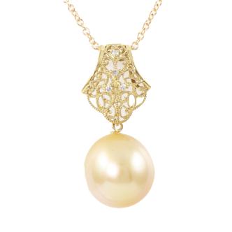 13.9mm South Sea Pearl & Diamond Pendant