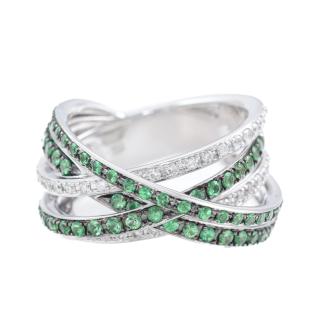 1.08ct Tsavorite and Diamond Ring