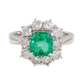 1.28ct Colombian Emerald & Diamond Ring