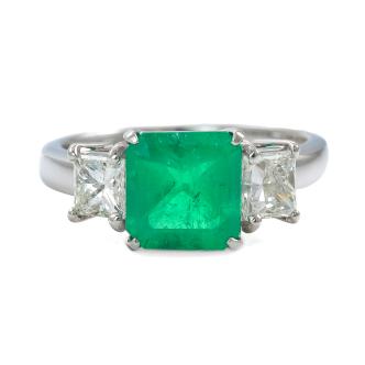 1.76ct Emerald and Diamond Ring
