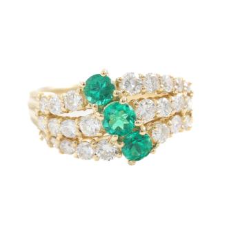 0.55ct Emerald and Diamond Ring