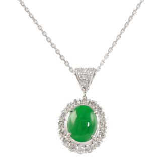 3.62ct Jade and Diamond Pendant