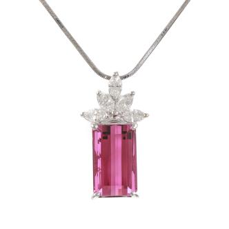 7.04ct Tourmaline and Diamond Pendant