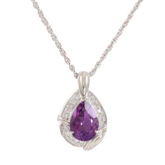 1.85ct Amethyst and Diamond Pendant