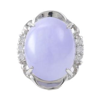 14.17ct Lavender Jade and Diamond Ring