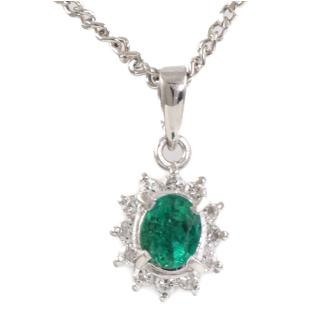 0.38ct Emerald and Diamond Necklace