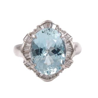 4.03ct Aquamarine and Diamond Ring