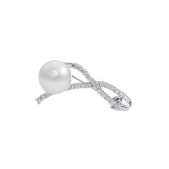 12.5mm South Sea Pearl & Diamond Brooch/Pendant