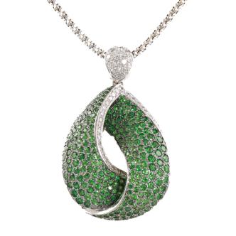 5.71ct Tsavorite and Diamond Pendant
