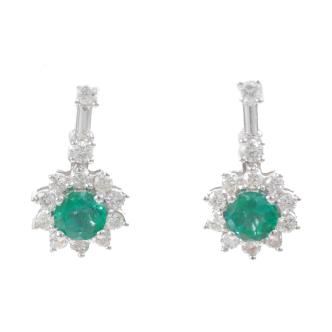 0.60ct Emerald and Diamond Earrings
