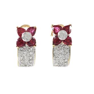 2.30ct Ruby and Diamond Earrings