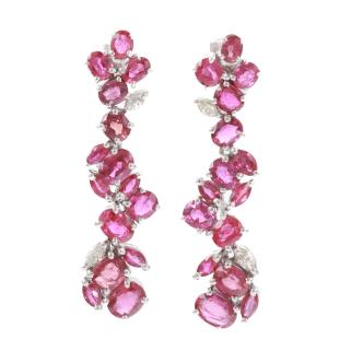 9.03ct Ruby and Diamond Earrings