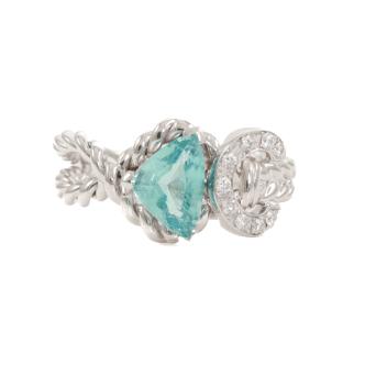 0.97ct Paraiba Tourmaline & Diamond Ring