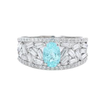0.87ct Paraiba Tourmaline & Diamond Ring