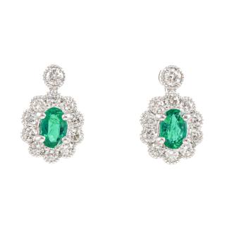 0.39ct Emerald and Diamond Earrings