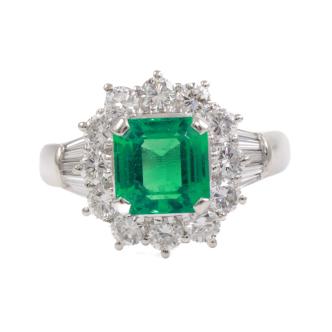 1.60ct Colombian Emerald and Diamond Ring