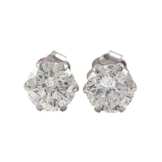 2.06ct Round Diamond Stud Earrings