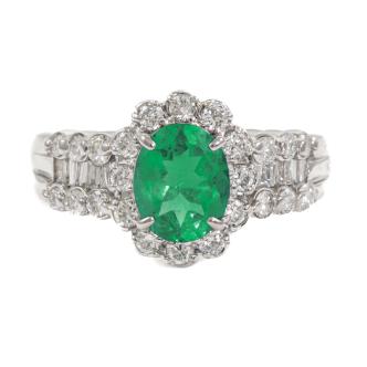 1.25ct Emerald and Diamond Ring