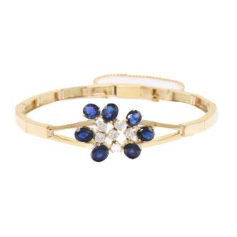 5.19ct Blue Sapphire & Diamond Bracelet