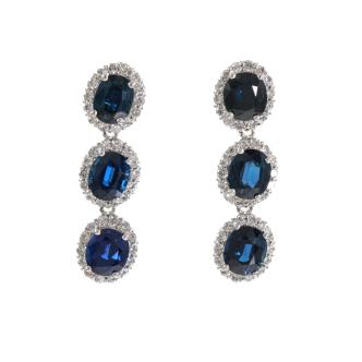 3.6ct Sapphire and Diamond Earrings