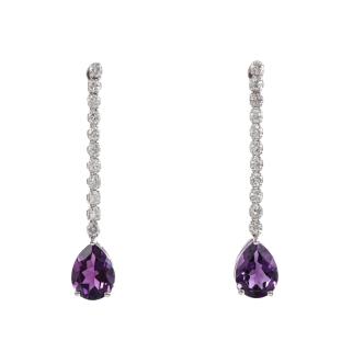 2.00ct Amethyst and Diamond Earrings