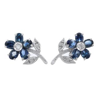 1.20ct Sapphire and Diamonds Earrings