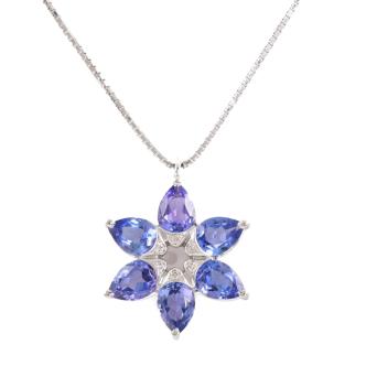 4.44ct Tanzanite and Diamond Necklace