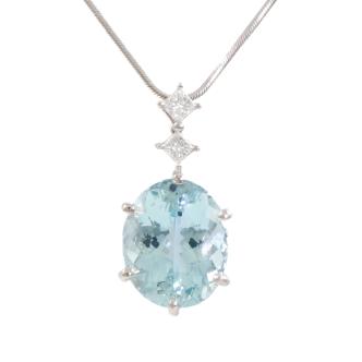 6.83ct Aquamarine and Diamond Pendant