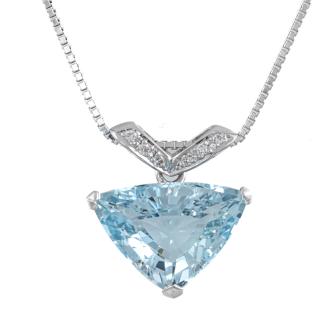 7.37ct Aquamarine and Diamond Pendant