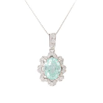 1.45ct Paraiba and Diamond Pendant
