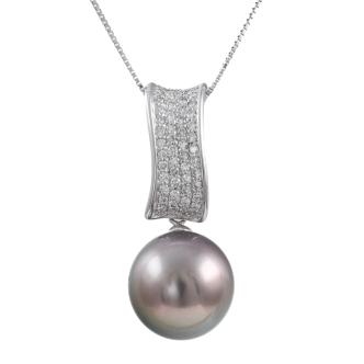 13.4mm Tahitian Pearl & Diamond Pendant